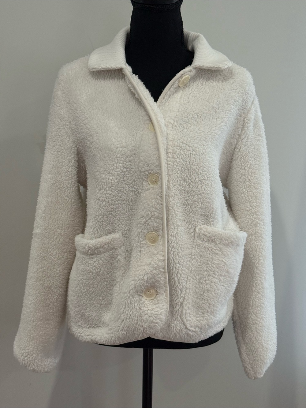 Tommy Hilfiger S Cozy Sherpa Button-Front Jacket - Cream 714